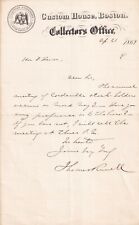 1869 Customs House Boston 1pg letterhead letter from Thomas Hastings Russell  picture