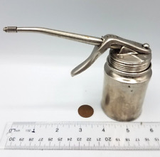 Vintage PLEWS SMALL Mini Oil Trigger Oiler Oil Can Pump Oiler Made in the USA picture