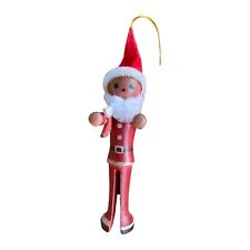 Giftcraft Wooden Clothespin Black Santa Ornament Taiwan picture