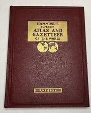 1938 Hammond’s Superior Atlas And Gazetteer Of The World Hardcover Book Pre War picture