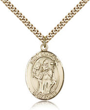 Saint Boniface Medal For Men - Gold Filled Necklace On 24 Chain - 30 Day Mon... picture