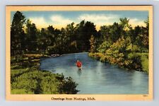 Hastings MI-Michigan, Scenic Greetings, Antique Souvenir Vintage Postcard picture