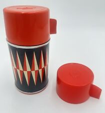 Vintage Sears Roebuck  J C Higgins Atomic Retro Thermos 1/2 pint Red Black White picture