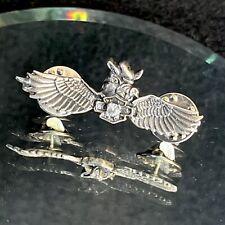 Unique Vintage Harley Davidson Sterling Silver 925 Pin Wings & Hog Pin picture