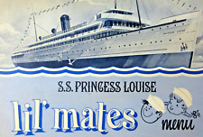 Vintage Floating Restaurant Menu SS Princess Louise Die Cut Los Angeles CA 1960s picture