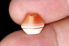 Ancient Indus Valley Flat Banded Carnelian Dzi Bead 10x4mm #C307 Rare Gemstone picture