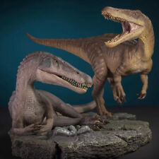 NANMU Baryonyx Dinosaur Statue PVC Display Yellow standing + Blue prone position picture