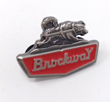 Brockway semi truck vintage style emblem lapel enamel hat pin silver red picture