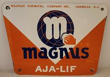 Vintage MAGNUS CHEMICAL COMPANY Garwood NJ Commercial Industrial Porcelain Sign picture