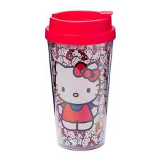 Sanrio Hello Kitty Double Wall Plastic Travel Tumbler Cup Mug Cute Cat 16 oz picture