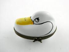 Pierre Deux Faience Art Pottery Goose Trinket Box White Duck Made in France picture