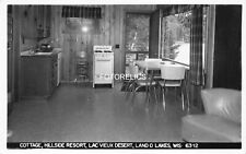 Lac Vieux Desert Wisconsin RPPC - Cottage Interior Hillside Resort Land O LAkes picture