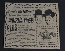 1972 Print Ad Michigan Southfield Playhouse Cinema Laurel & Hardy Comedy Art picture