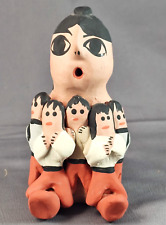 Vintage Navajo Storyteller Clay Figurine by G Bitoni 5 Kids Kokopelli Figure picture