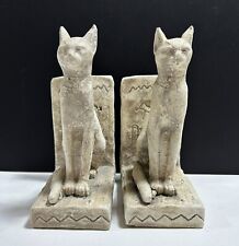 Vintage Egyptian Cat Godess Bookends Signed picture