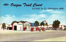 Linen Postcard Oregon Trail Court in Ogallala, Nebraska picture