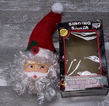 Vintage Christmas Singing Santa Clause Ornament Head 90s Light Sensor w/ Box picture