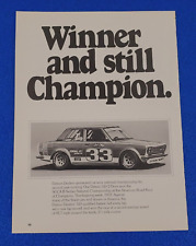 1972 DATSUN 510 RACE CAR #33 SCCA NATIONAL CHAMPION ORIGINAL PRINT AD SHIPS FREE picture