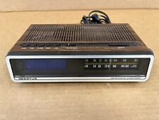 Vintage SPARTUS Dual Alarm Digital Clock AM/FM Radio Woodgrain Finish picture
