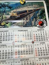 1967 Northern Pacific Railway Calendar Poster LARGE 42”x26” Bright Graphics picture