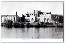 c1930's High School Building River Front Dixon Illinois IL Vintage Postcard picture