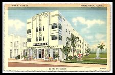 Miami Beach Fla Surf Hotel on the Oceanfront Linen Postcard   pc290 picture