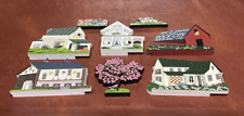 Shelia’s Collectibles, Wooden Houses, Shelf Sitters, 8 pieces, Country Decor picture