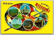 Hello From Missouri MO Multiview Greetings Capitol Bldg Postcard UNP VTG Dexter picture