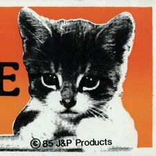 Vtg. 80s Cats Are People Too Bumper Sticker RETRO 1985 J&B Car Decal Sad Kitten picture