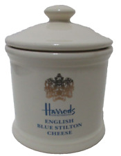 Vintage Harrods Knightsbridge English Blue Stilton Cheese Ceramic Container Jar picture