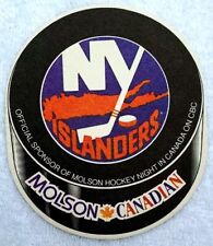 VTG 90s NEW YORK ISLANDERS NHL 🏒  Beer Coaster Molson Hockey Night In 🇨🇦 MINT picture