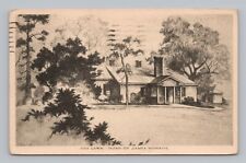 Postcard Sketch Ash Lawn Home of James Monroe Charlottesville Virginia c1935 picture