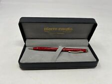 VINTAGE PIERRE CARDIN RED MARBLEIZED BALL POINT PEN ~ MINT IN CASE picture