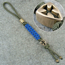 Handmade Paracord Knife Lanyard With Brass Cross Bead / Keychains Pendant picture