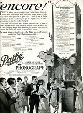 1919 Original Pathe' Phonograph & Records Ad. Encore Dancing Couples. Lg Pg picture