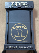ZIPPO 1990'S CAMEL GENUINE TASTE BLACK MATTE Z100 LIGHTER SEALED picture