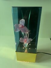 Vintage Fiber Optic Flower Lamp Gold Base Working picture