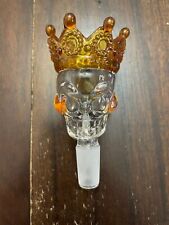 14MM Clear Thick Quality Glass Skull King Bowl picture