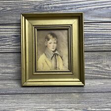 Vtg Peter by Arthur Garrett C & A Richards Gold Wood Frame Child Boy Picture  picture