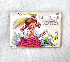 Umbrella Girl Notepad Little Notes Plastic Holder MAP Inc 1976 Vintage Parasol picture