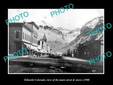 OLD LARGE HISTORIC PHOTO OF TELLURIDE COLORADO THE MAIN STREET & STORES c1900 picture