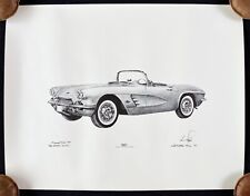 1961 Corvette Convertible Lithograph Print Kik LtdEd AP Artist's Collection picture