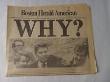 Vintage Newspaper Boston Herald American President Reagan Assassination Attempt  picture