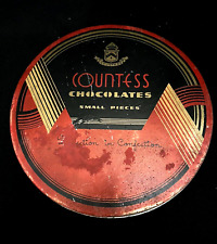 Vintage Art Deco Candy Tin Countess Chocolates 8
