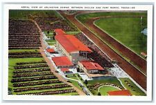 c1940's Aerial View Of Arlington Downs Between Dallas Fort Worth Texas Postcard picture