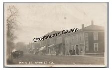 RPPC Main Street View Hotel Stores WYANET IL Illinois Real Photo Postcard picture