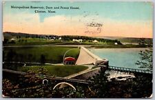 Vtg Clinton Massachusetts MA Metropolitan Reservoir Dam & Power House Postcard picture