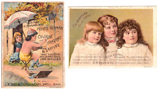 c1880s Hoyts German Cologne, Lowell Massachusetts~Lot of 2 Antique Trade Cards picture
