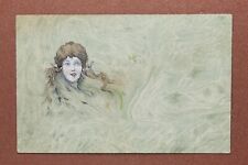 Antique postcard 1909s by R. Kirchner? Phantasmagoria Nymph Mermaid Naiad Witch picture
