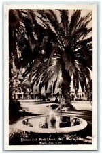 c1940's St. Ann's Inn Palm Trees Fish Pond Santa Ana CA RPPC Photo Postcard picture